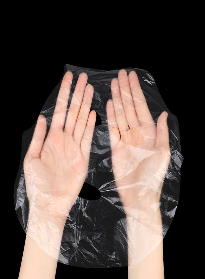 salbsever 200 Sheets Plastic Face Mask, Disposable Face Mask Facial Mask Set Spatula Transparent Moisturizing Face Mask Disposable Face Thin Facial Plastic Wrap Retention for Skin Care & DIY Spa Mask - Image 5